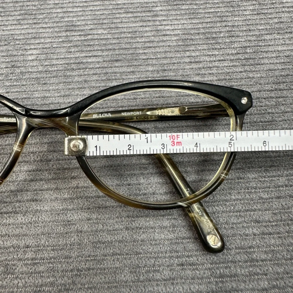 Bulova Newport Black Horn Cat Eye Eyeglasses‎ Frames 52-17-135 NEWPORT BKHRN
